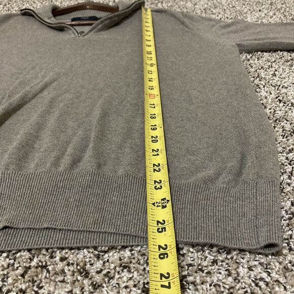 J Crew Sweater Mens Large 1/4 Zip  Grey Long Sleeve Pullover Casual Machine Wash - Picture 5 of 9